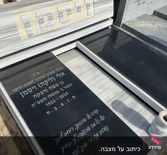 מצבות עם כיתוב בעברית בבית קברות